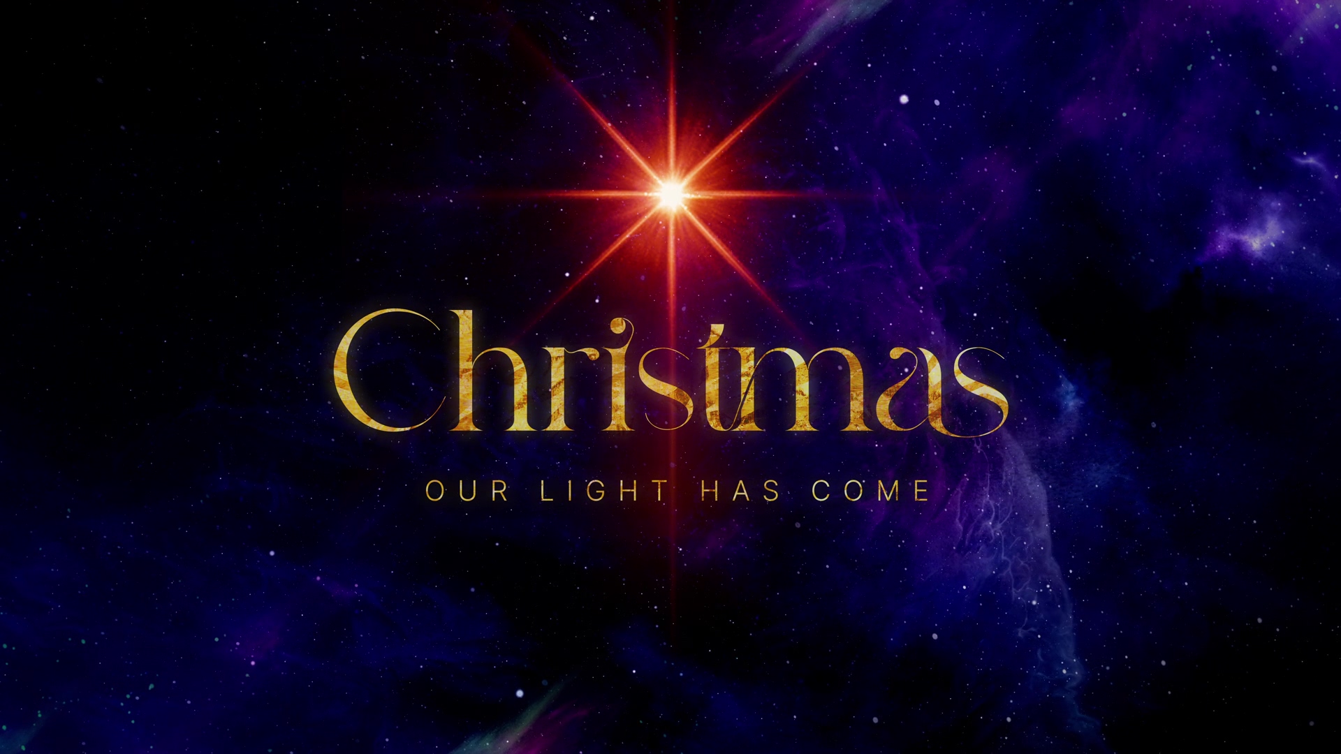 Inage with text "Christmas - Our light has come"